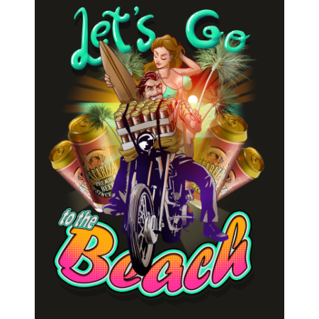 Camiseta Let's Go To The Beach | Camisetas Custom | Scarlip Custom