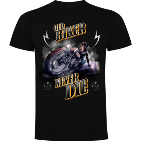 Camiseta Old Biker Never Die | Camisetas Custom | Scarlip Custom